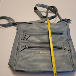 Multi Sac Womens Green/Gray Double Handle Faux Leather Organizer Handbag Purse